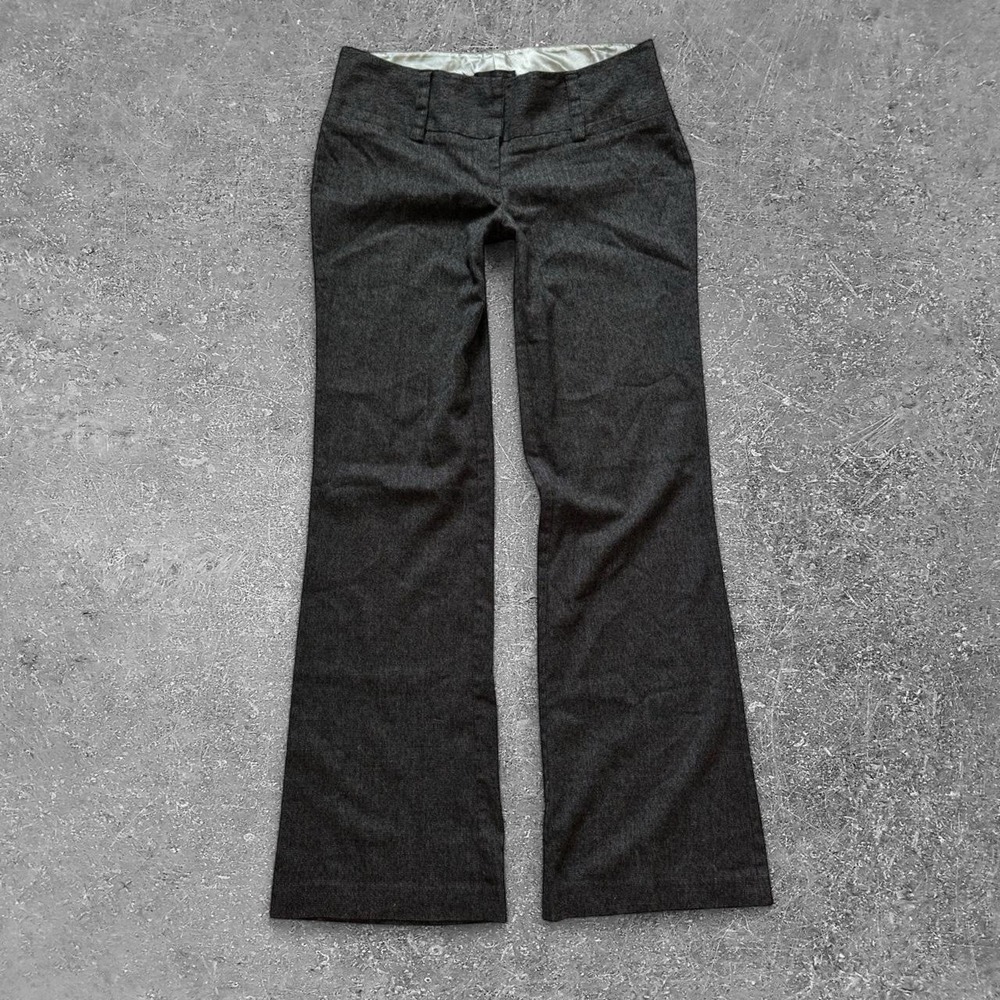 Maurices Gray Low Rise Flare Dress Pants Y2K Trousers Size 1/2 R Office Siren